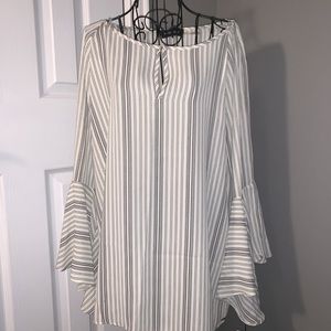 Ivanka trump black and white striped shirt